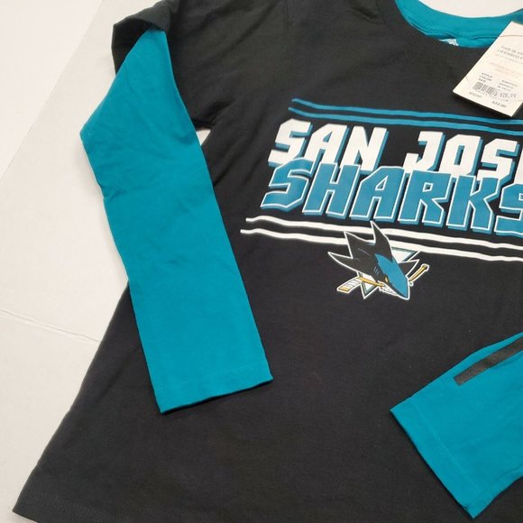 NWT San Jose Sharks Hockey NHL Long Sleeve Shirt Youth Medium New With Tags - Picture 6 of 7